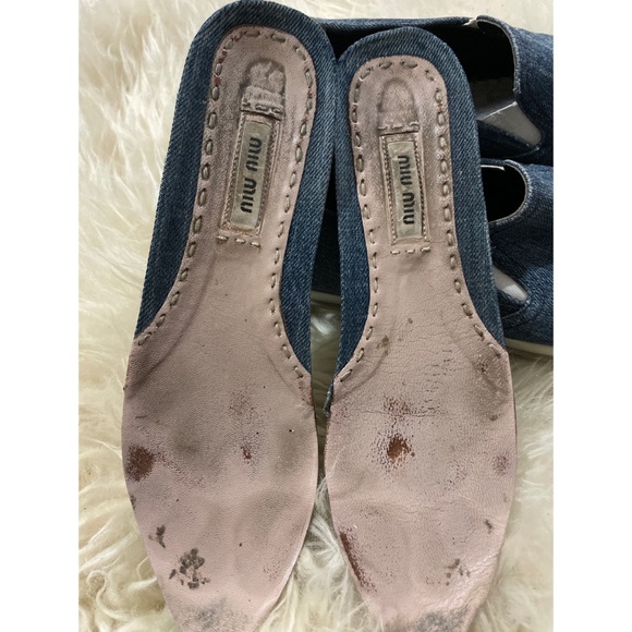 Miu Miu Denim Metal Toe Cap Sneakers - Picture 8 of 11